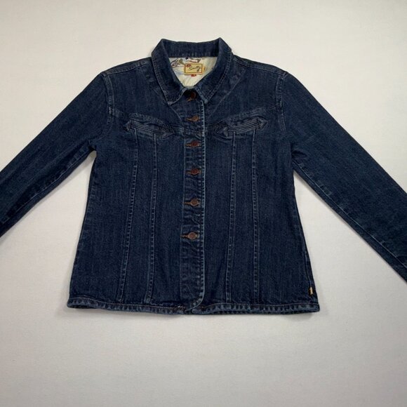MINT SCULLY M WOMEN BLUE JEAN DENIM WESTERN JACKET Panel Inserts Cowgirl Rodeo - Picture 3 of 12
